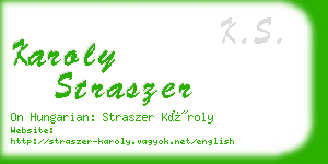karoly straszer business card